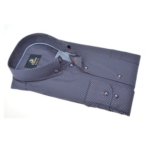 CAMISA CULTURE ROMBOS AZUL NARANJA 