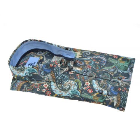 CAMISA CULTURE AZUL CON ANIMALES