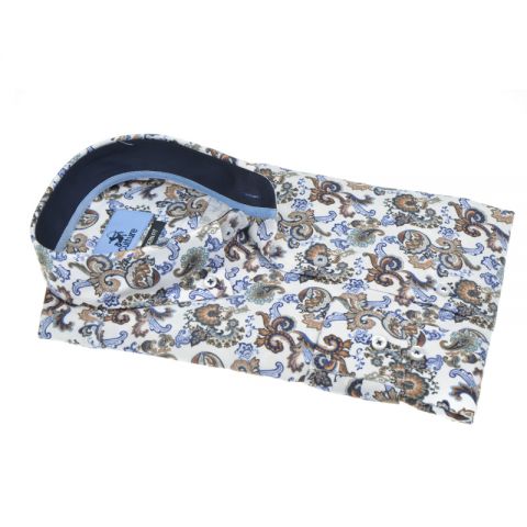 CAMISA CULTURE BLANCO PRINT AZUL