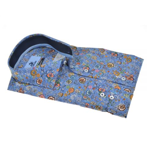 CAMISA CULTURE AZUL DIFERENTES FLORES