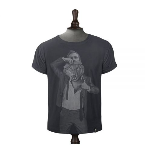 CAMISETA DIRTY VELVET THE WOLF WITHIN CHARCOAL 