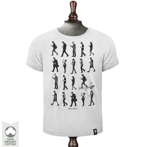 CAMISETA DIRTY VELVET PHONE ZOMBIES VINTAGE WHITE 