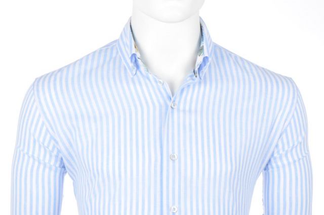 CAMISA EDEN VALLEY RALLAS FINAS AZUL CLARO