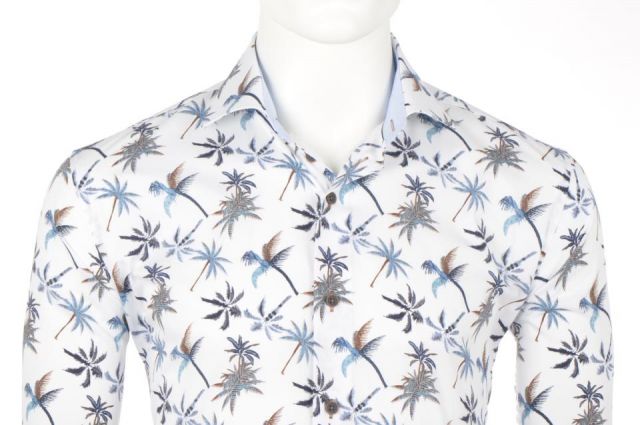 CAMISA EDEN VALLEY PALMERAS AZULES