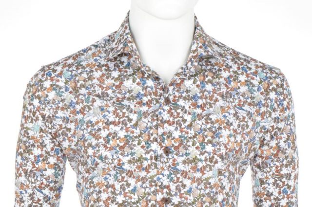 CAMISA EDEN VALLEY BLANCA CON MARRON