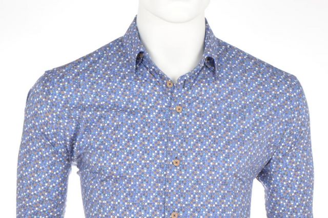 CAMISA EDEN VALLEY AZUL CON CIRCULOS
