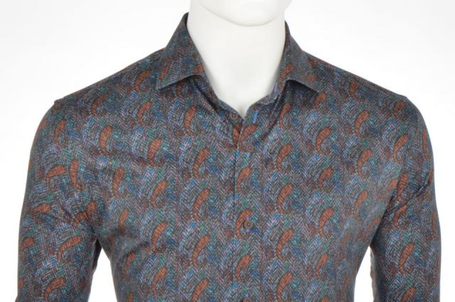 CAMISA EDEN VALLEY CON HOJAS MARRON