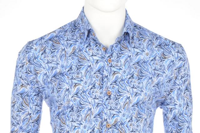 CAMISA EDEN VALLEY AZUL CON LINIAS 