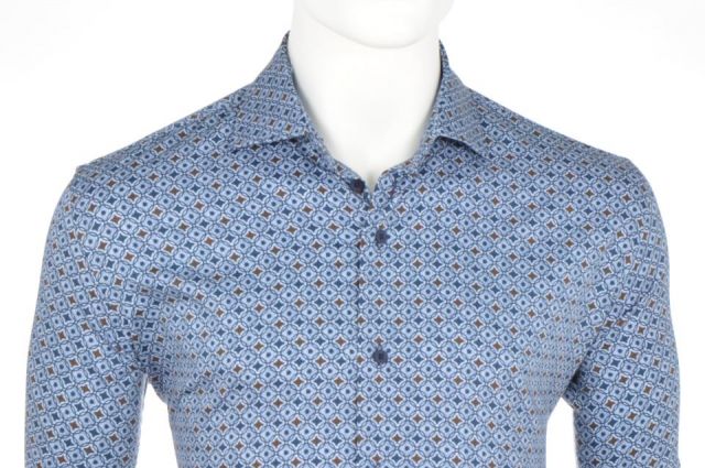 CAMISA EDEN VALLEY AZUL CON ROMBOS
