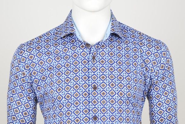 CAMISA EDEN VALLEY ROMBOS AZULES