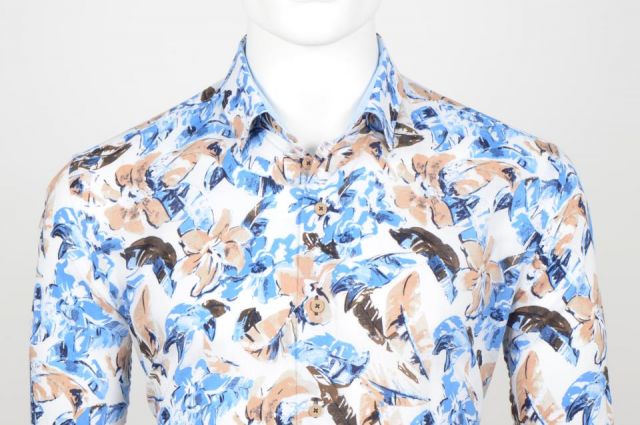 CAMISA EDEN VALLEY FLORES LINO ALGODON