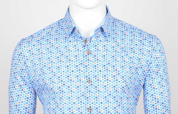 CAMISA EDEN VALLEY ROMBOS AZULONES