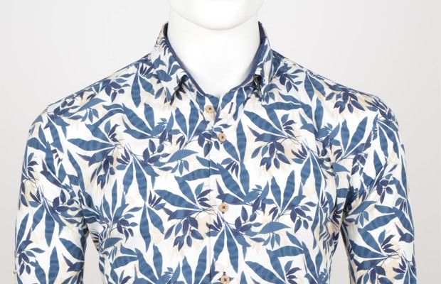 CAMISA EDEN VALLEY HOJAS AZULES