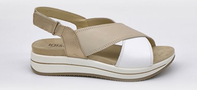 SANDALIAS IGI & CO CRUZADAS CREM/BCO