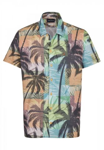 CAMISA DANIEL HECHTER MANGA CORTA MULTI PALMERAS 