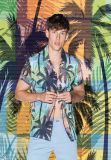 CAMISA DANIEL HECHTER MANGA CORTA MULTI PALMERAS 