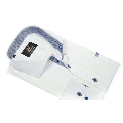 CAMISA CULTURE BLANCA BOLSILLO BORDE AZUL