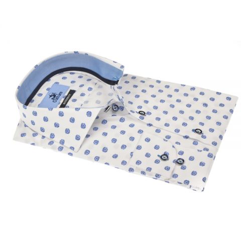 CAMISA CULTURE BLANCO FLORES AZUL