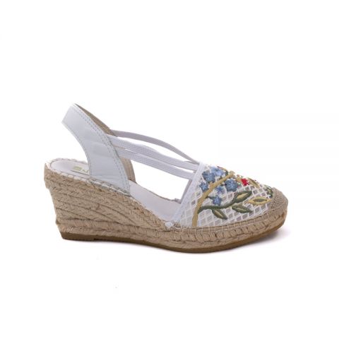 SANDALIA VIDORRETA REJILLA ROMBO BLANCO 