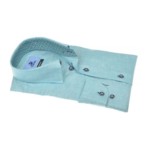 CAMISA CULTURE LINO/ALGODON CYAN