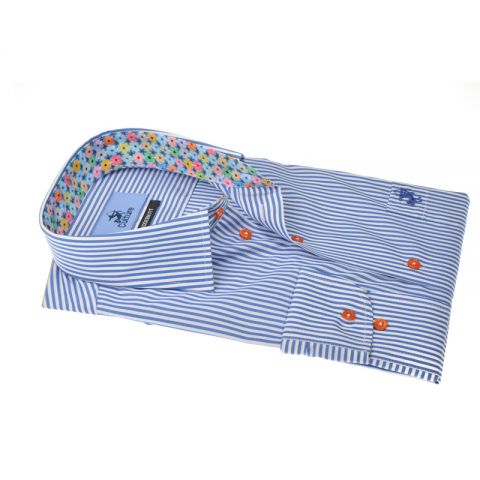 CAMISA CULTURE BLANCO RAYAS AZULES